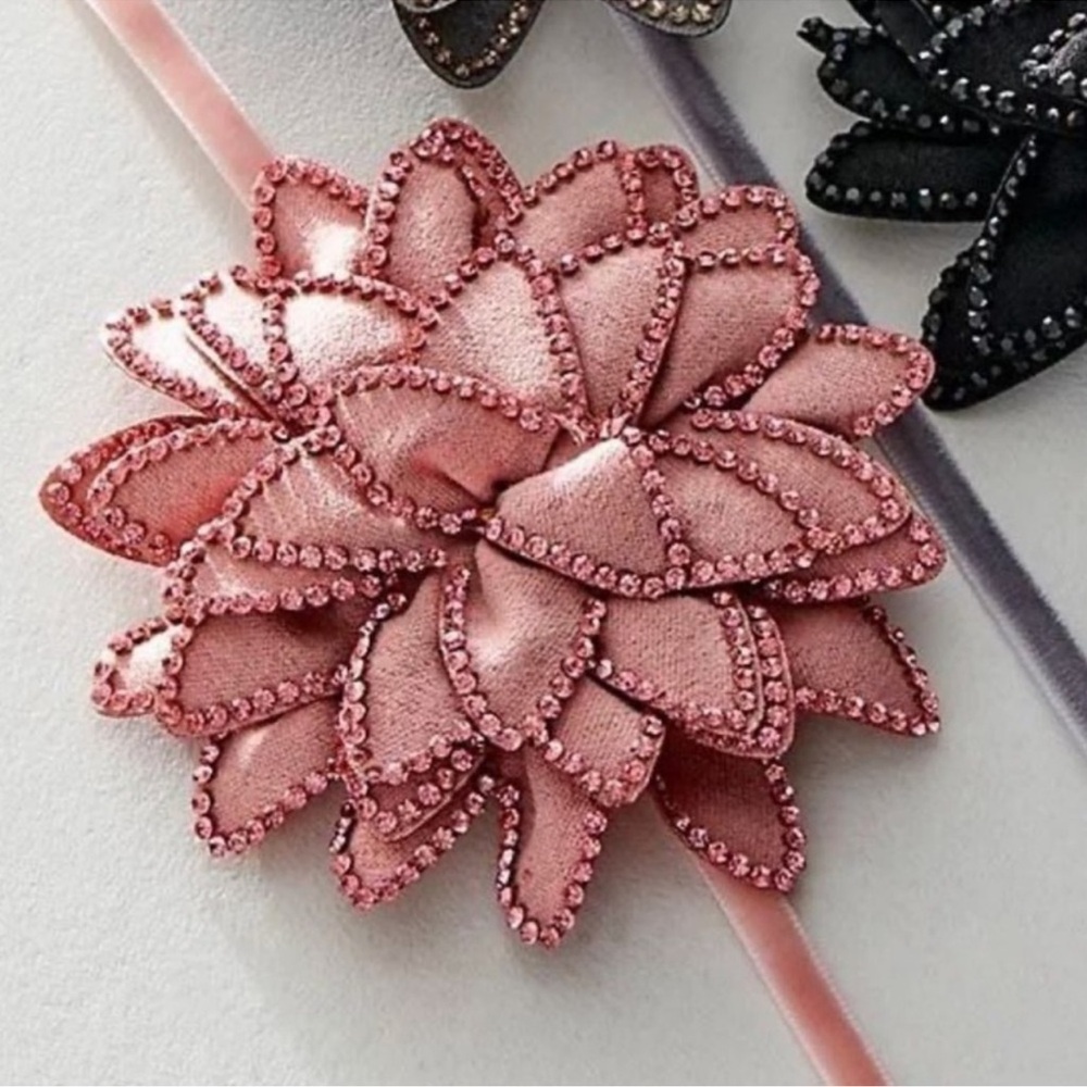 Free People Rose Pink Flower From Dusk Till Dawn Choker OSFA